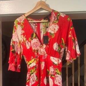 BCBGMaxAzria Red Floral Dress